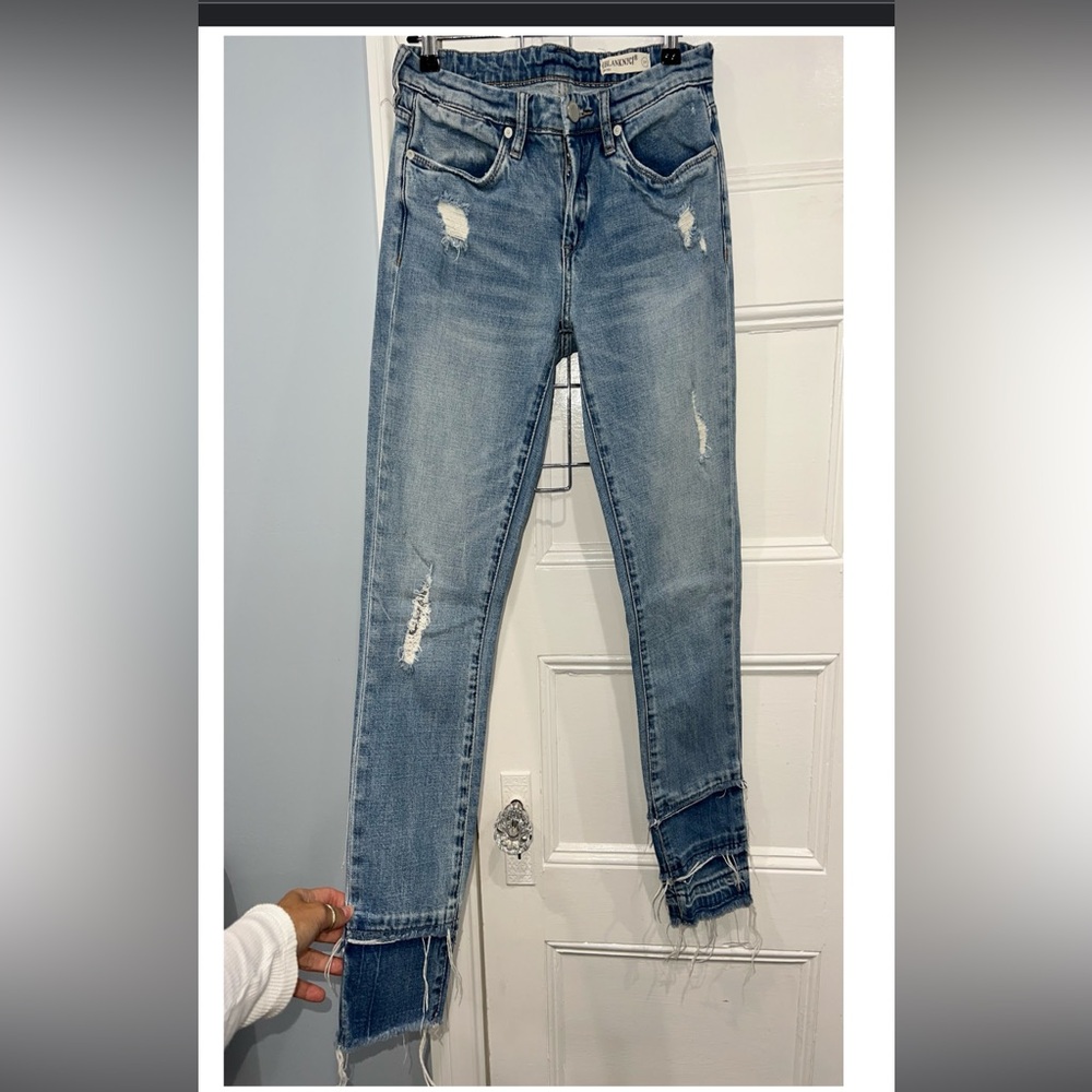 Blank NYC Light Blue Distressed Cropped Jeans